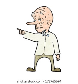 cartoon old man pointing
