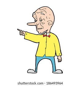 señalando al viejo caricaturista