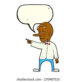 Cartoon-alter Mann mit Sprechblase