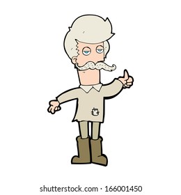 Cartoon alter Mann in schlechter Kleidung