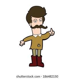 caricatura de un anciano con ropa pobre