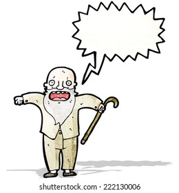cartoon old man shouting