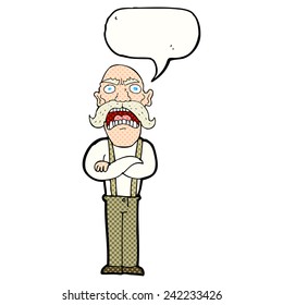 cartoon old man with speech bubble