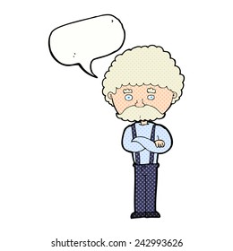 cartoon old man  with speech bubble