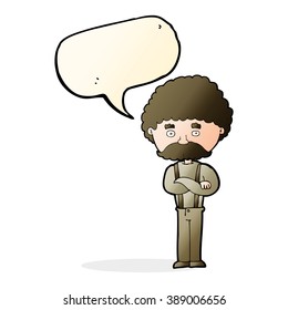 cartoon old man  with speech bubble