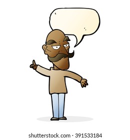 cartoon old man telling story with speech bubble