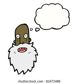 cartoon old man thinking