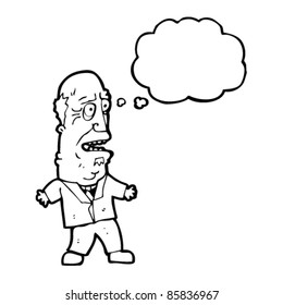 caricatura de pensamiento del viejo