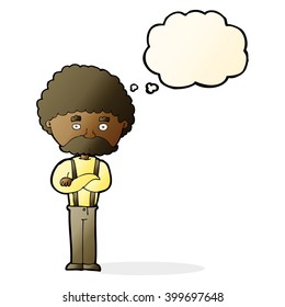 cartoon old man  with thought bubble