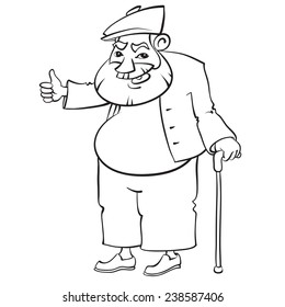 cartoon  old man with thumb up