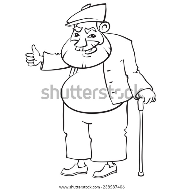 Cartoon Old Man Thumb Stock Vector (Royalty Free) 238587406