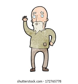 caricatura del anciano ondeando