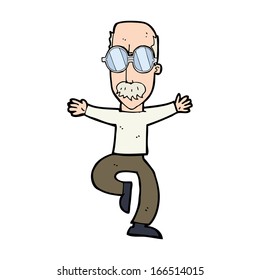 cartoon old man wearing big glasses