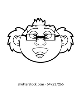 cartoon old professor man scientific with mustache bald