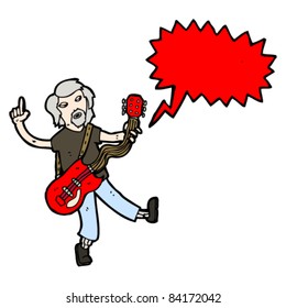 cartoon old rock guitar player