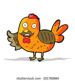 cartoon old rooster