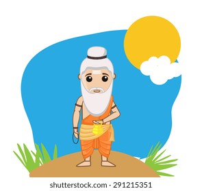 Cartoon Old Sage Character