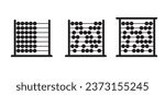 Cartoon old school abacus. Horizontal abacus toy. baby learning numbers and colors. Toy for children education. Playing concept. Abacus counting frame. Calculating tool with beads sliding on wires.