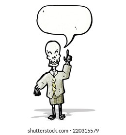 dibujo animado antiguo esqueleto hablando