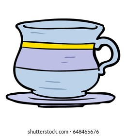 cartoon old tea cup