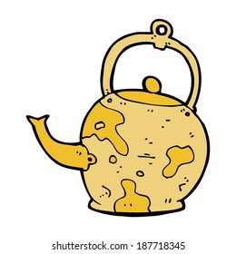 olla de té antiguo de dibujos animados