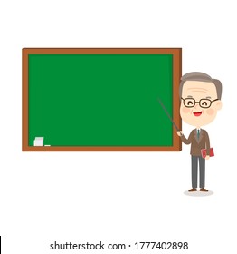 Cartoon Old Teacher, Vektorgrafik