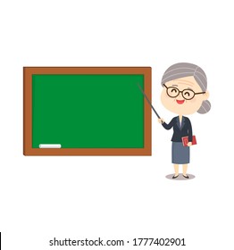 Cartoon Old Teacher character vector