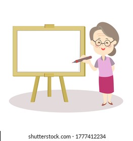Cartoon Old Teacher character vector