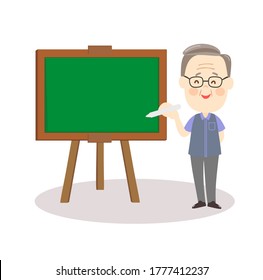 Caricatura Vector de caracteres del antiguo profesor