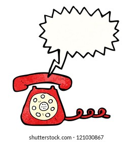 cartoon old telephone ringing