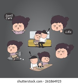 Cartoon old woman female vector