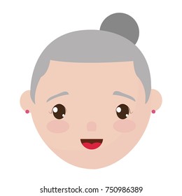 cartoon old woman icon 