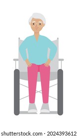 cartoon old woman on wheelchair