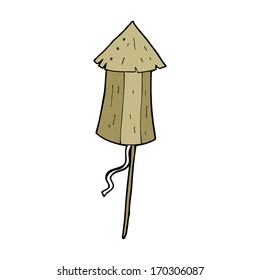 caricatura de viejos fuegos artificiales de madera