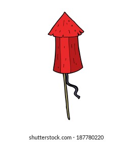 caricatura de viejos fuegos artificiales de madera