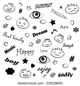 Cartoon on expression mood  