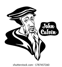 Cartoon on John Calvin. One of the leaders of the European Christian Reformation.