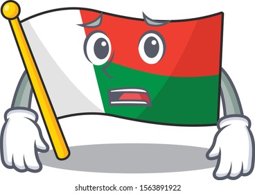cartoon on the mascot flag madagascar afraid