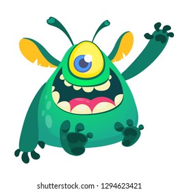 Cartoon one eyed monster. Halloween monster character