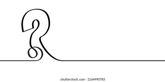 Dibujo de una línea marca de preguntas continua. Pictograma o símbolo de dibujo vectorial. Preguntas frecuentes, preguntas. Concepto de negocio 