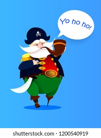 cartoon one-legged character pirate. Vector illustration