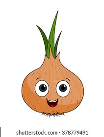 Cartoon Onion, a hand drawn vector illustration of a cartoon onion.