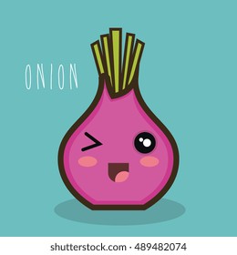 cartoon onion red icon expression design