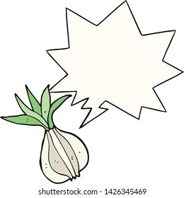cebolla de dibujos animados con burbuja de habla