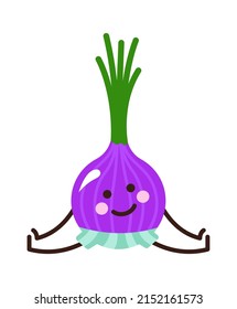 Cartoon onion. Vegetable Icon. Healthy food. Vector illustration