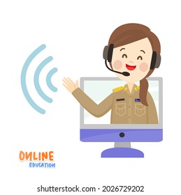 Cartoon für Online-Bildung Vektor.