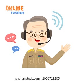 Cartoon für Online-Bildung Vektor.