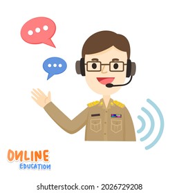 Cartoon for online education vector.