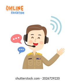 Cartoon for online education vector.