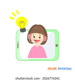 Cartoon for online education vector.
